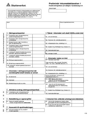 Preliminär skatteuträkning till inkomstdeklaration 1